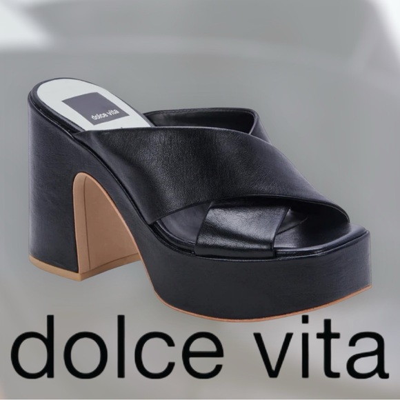 Dolce Vita Wonder onyx platform sandal mules. Size 9. - Picture 1 of 10